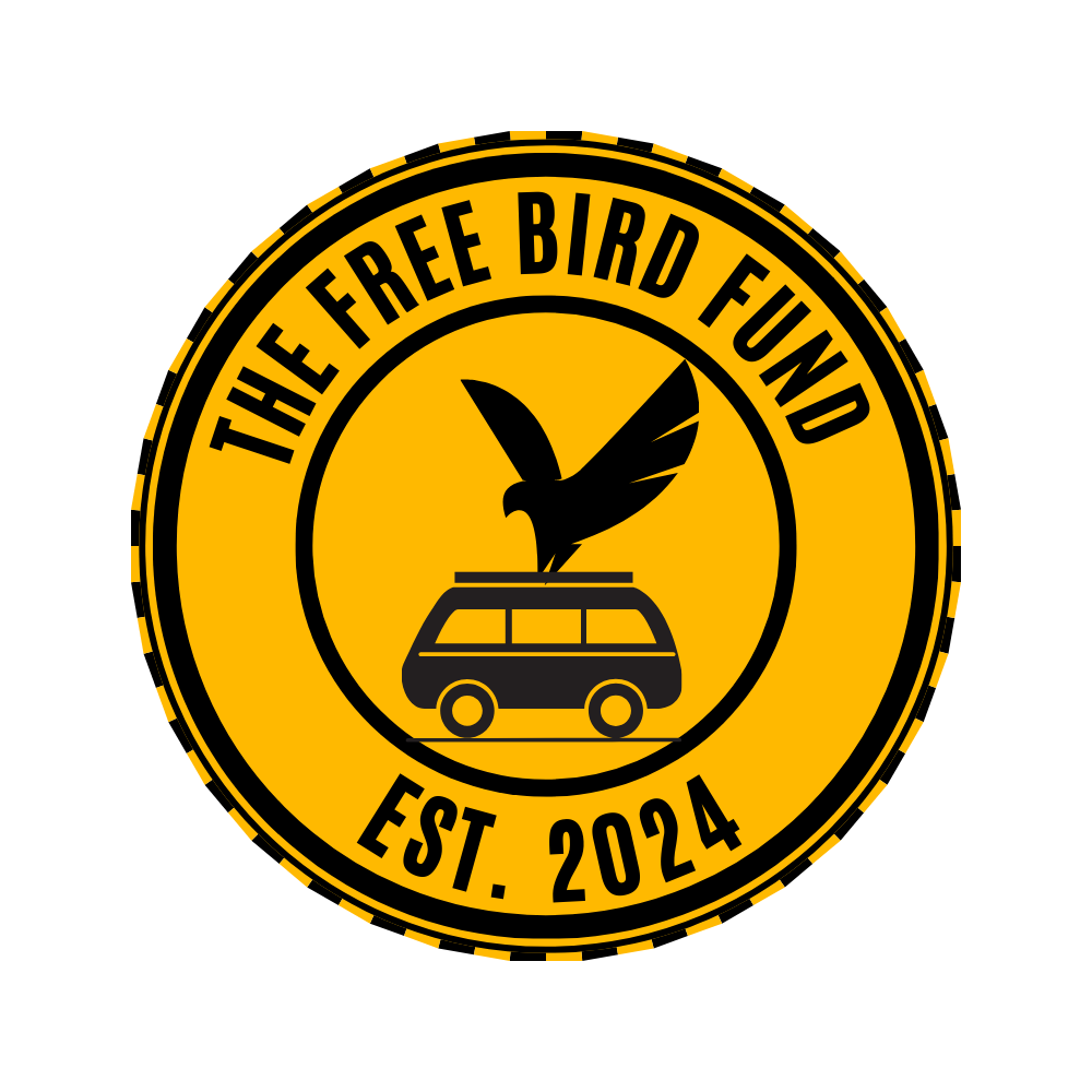 The Free Bird Fund — original eagle and minivan badge, established 2024